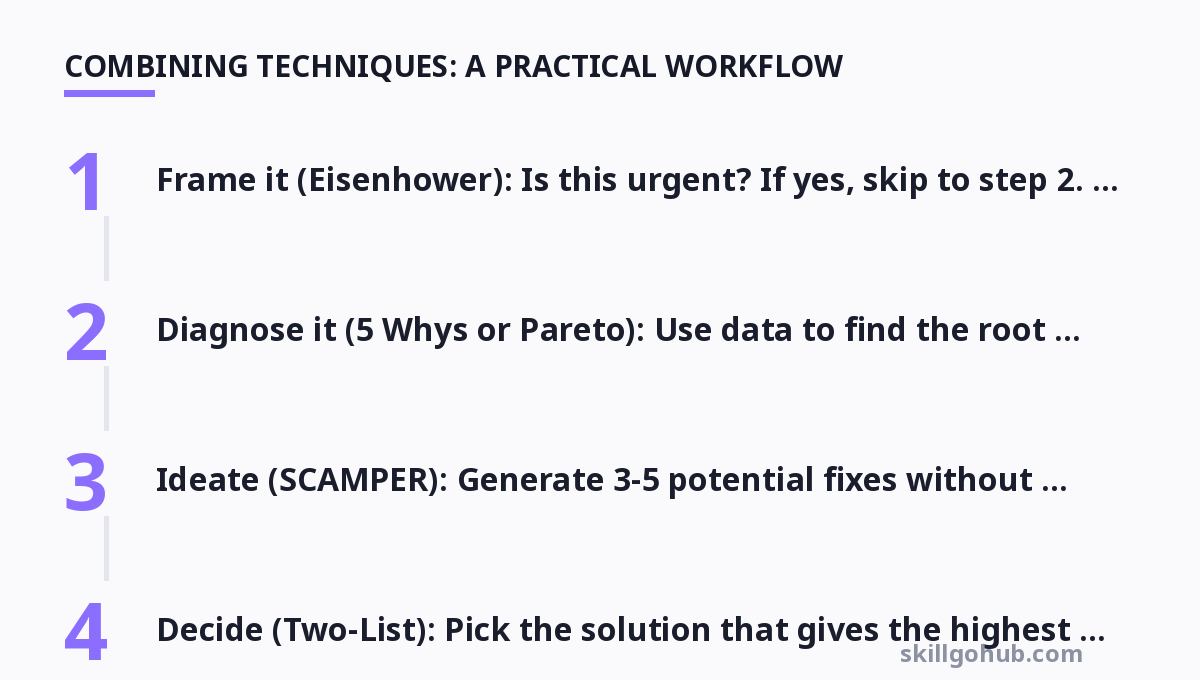 Step-by-step diagram: Combining Techniques: A Practical Workflow