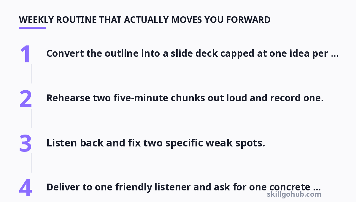 Step-by-step diagram: Weekly Routine That Actually Moves You Forward